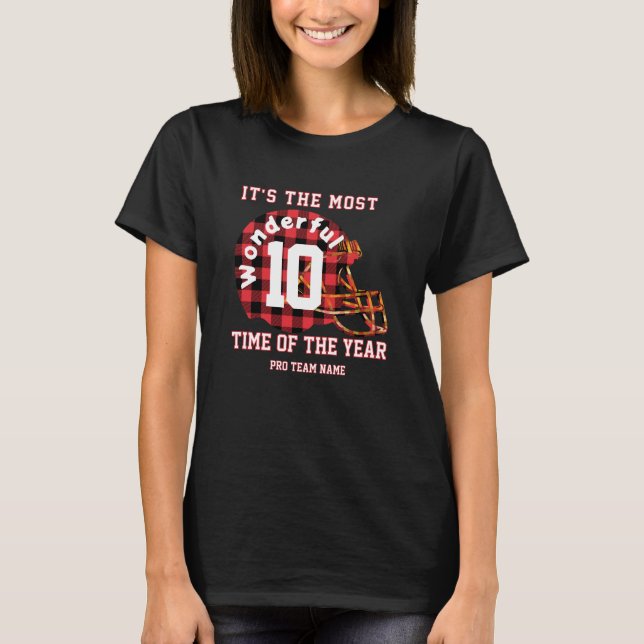 Custom Football Jersey Christmas T-Shirt - Womens  (Devant)