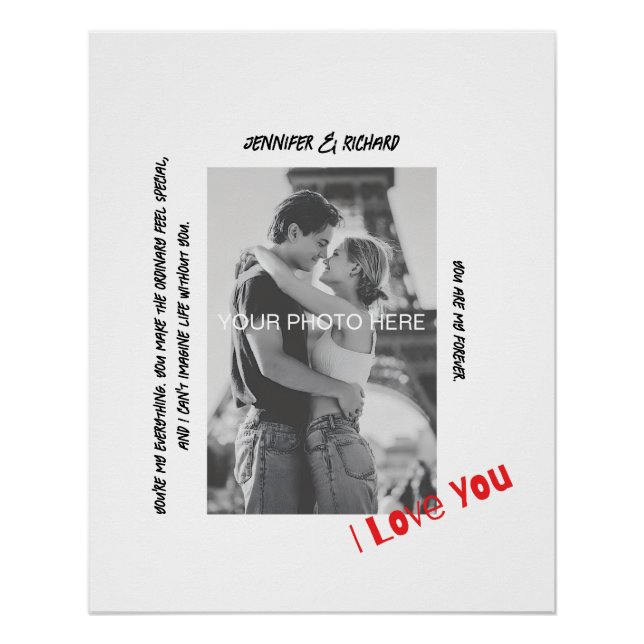 Custom Framed Couple Print Glossy Poster (Devant)