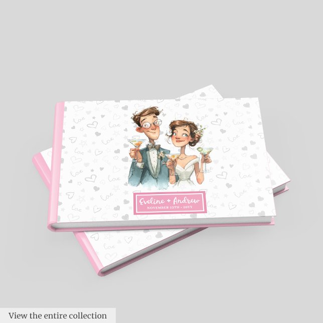 Custom Funky Mariage Livre d'invité Quirky Couple (Custom Funny Wedding Guest Book Quirky Couple)