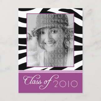 CUSTOM Funky Purple Zebra Graduation Faire-part