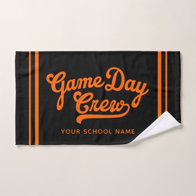 Custom Game Day Crew Team Spirit Black Orange (Serviette à main)