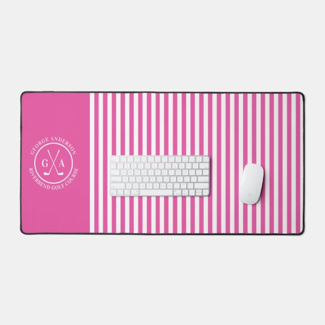 Custom Golf Multi Monogramme rose rayé simple (Clavier et souris)