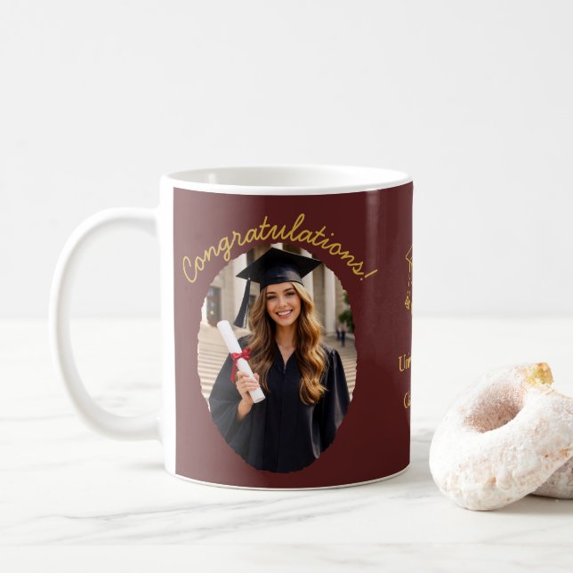 Custom Graduation Photo Mug Congratulations (Avec donut)