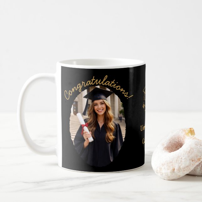 Custom Graduation Photo Mug Congratulations (Avec donut)