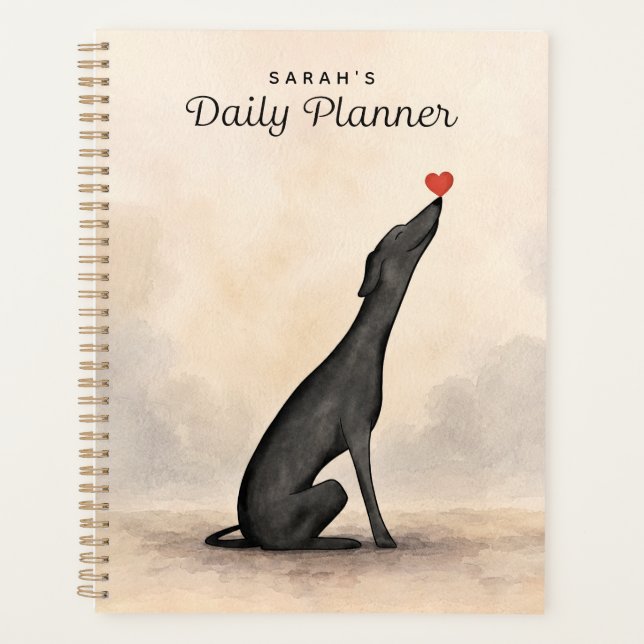 Custom Greyhound Planner, Greyhound gift (Devant)