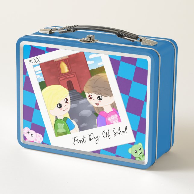 Custom Hand Drawn Back To School Designed Lunchbox (Devant)