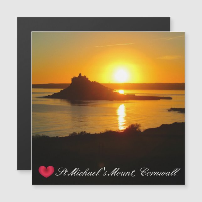 Custom Heart St Michaels Mount Cornwall Sunset (Devant / Derrière)