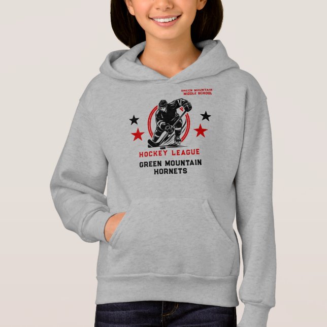Custom Hockey School Club League Nom Numéro (Devant)