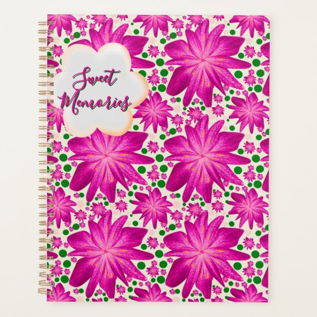 Custom Hot Pink Floral Seamless Pattern  (Devant)