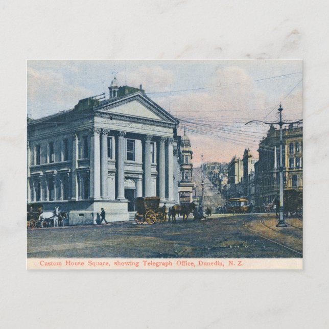 Custom House Carré, Nouvelle-Zélande carte postale (Devant)