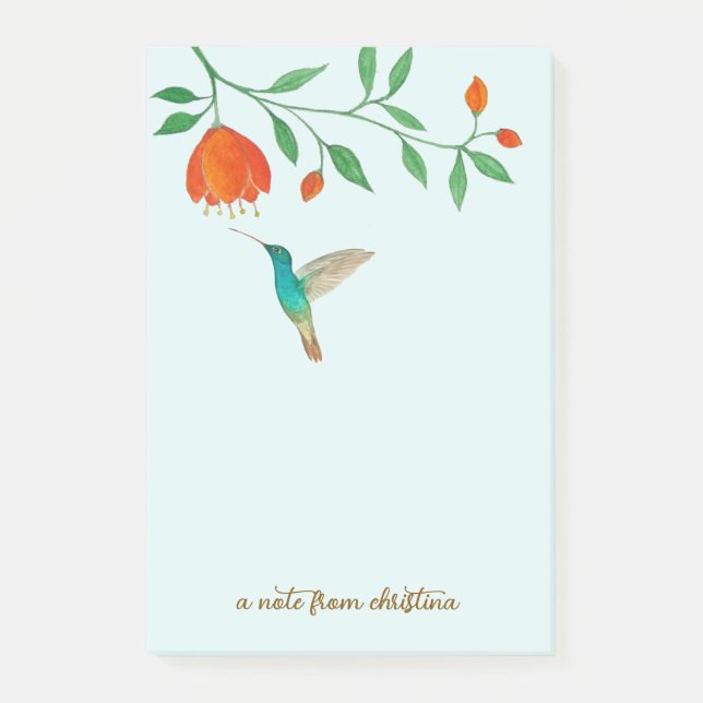 Custom Hummingbird Post-It Notes (Devant)