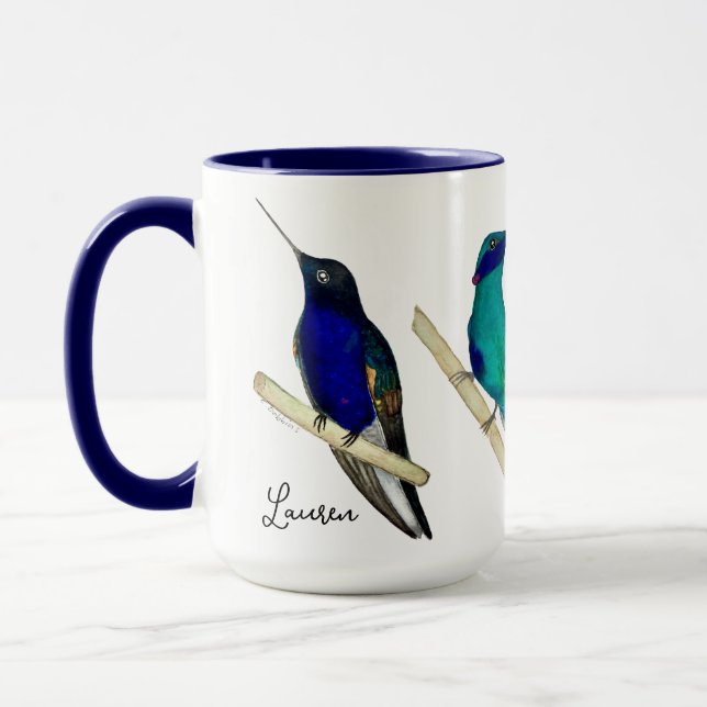 Custom Hummingbirds Mug (Gauche)