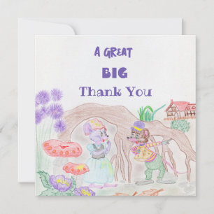 Custom Kids Artwork, deux mignonnes souris, fleurs