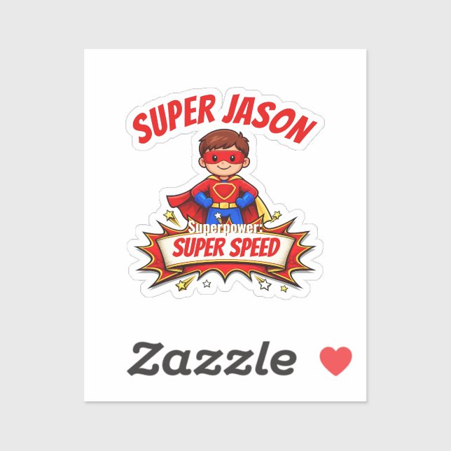 Custom Kids Superhero NameCustom-Cut Vinyl Sticker (Feuille)