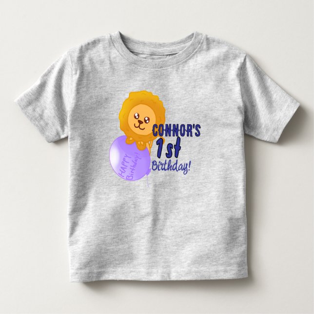 Custom Lion Themed Birthday T-Shirt (Devant)