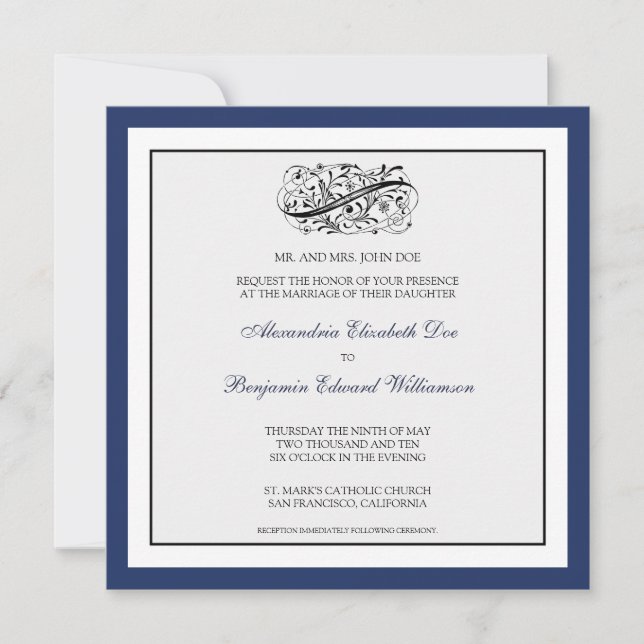 ::custom_luba: Invitation au mariage élégante (Devant)