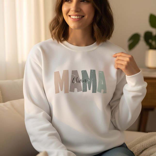 Custom Mama Sweatshirt with Baby Name | Personaliz (Créateur téléchargé)