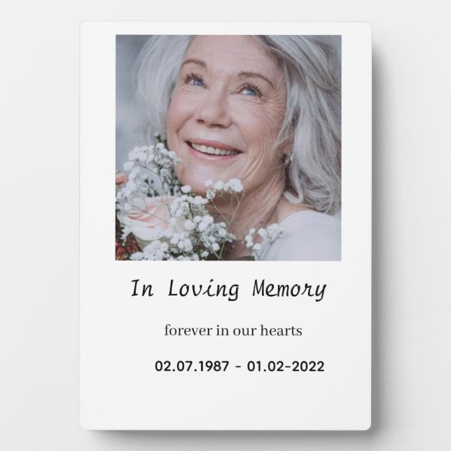 “Custom Memory Plaque for Tabletop Display (Devant)