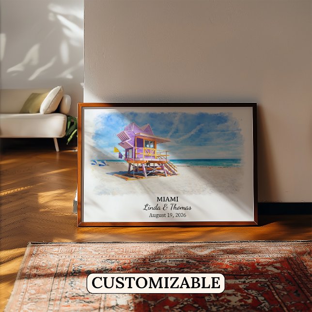 Custom Miami Wall Art, Florida Poster (Créateur téléchargé)