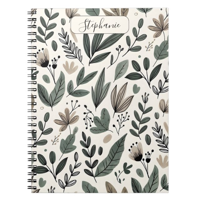 Custom Minimalist Botanical Journal Design (Devant)