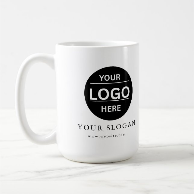 Custom Modern Business Logo Branded Coffee Mug (Gauche)