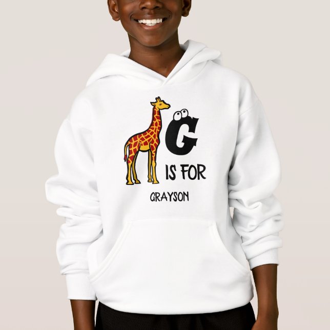 Custom monogram G is for Giraffe cute giraffes (Devant)