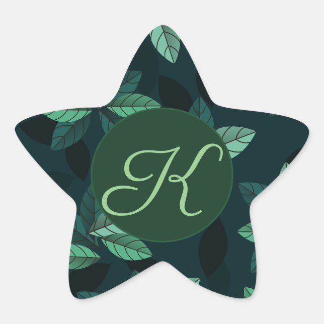 CUSTOM Monogramme original Étoile autocollant avec (Devant)