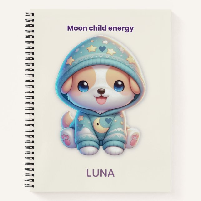 Custom Moon Child Energy Dog Journal (Devant)