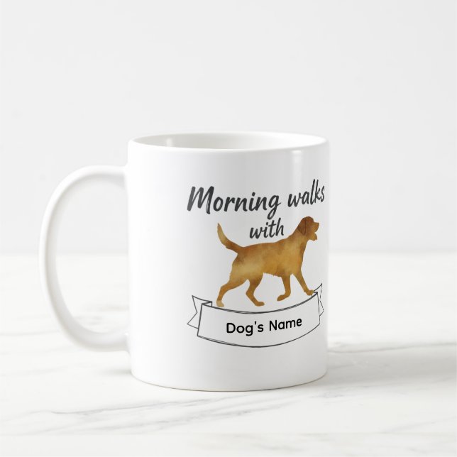 Custom Morning Walks With Labrador Retriever Mug (Gauche)