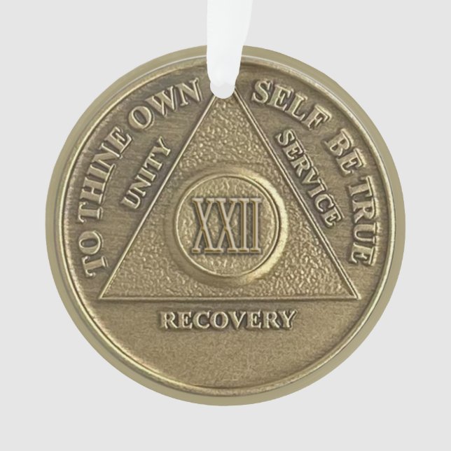 Custom Name | 22 Year Sober Anniversary Medallion (devant)