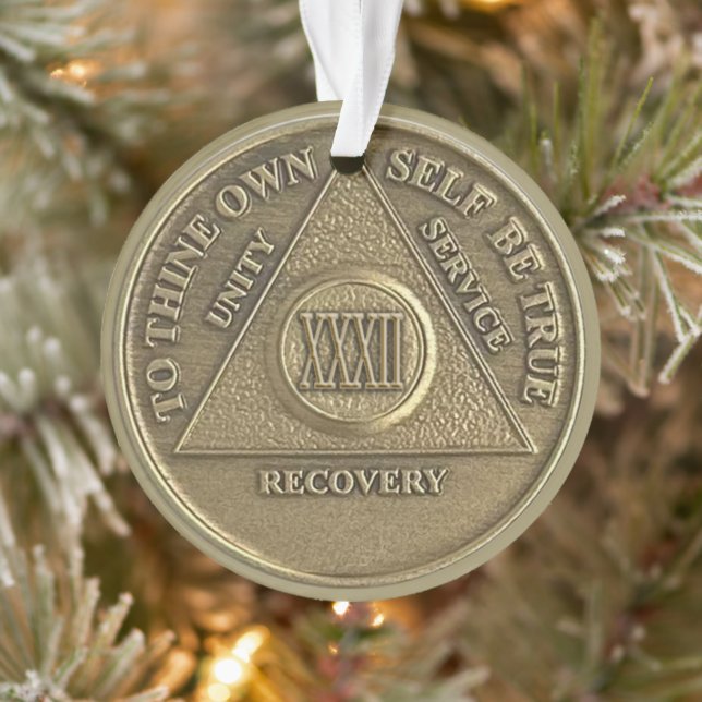 Custom Name | 32 Year Sober Anniversary Medallion (Arbre)