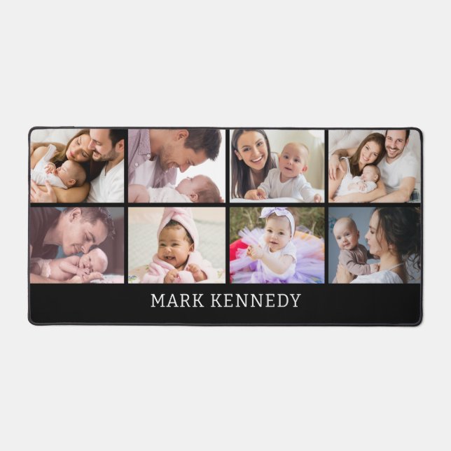 Custom Name 8 Photo Collage Personalized Black (Recto)