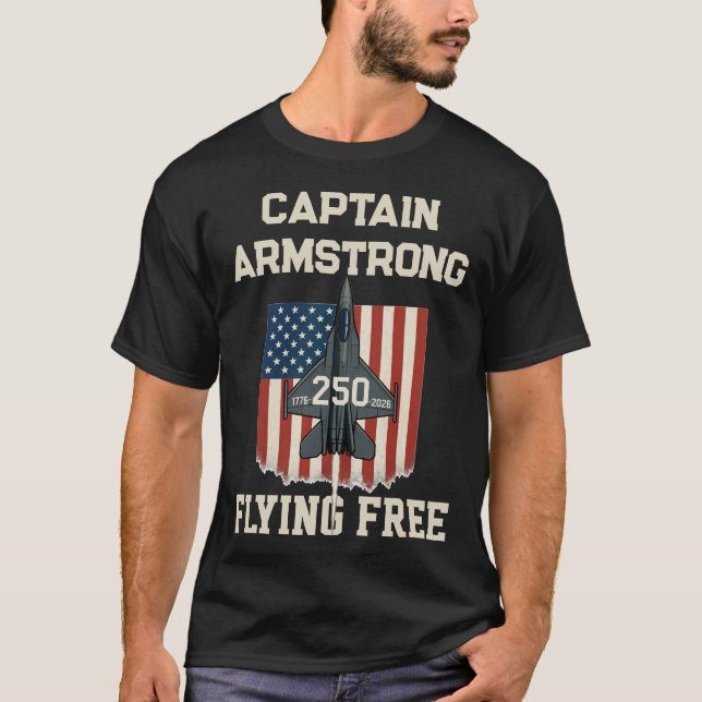 Custom Name America 250 Jet Fighter T-Shirt - USA  (Devant)