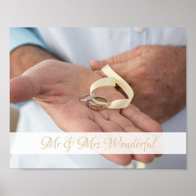 Custom Name and Photo Wedding Poster (Devant)