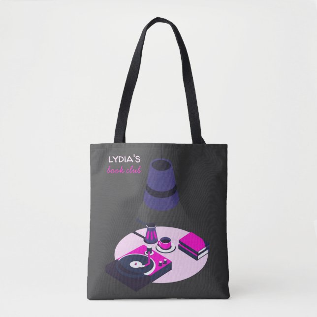 Custom Name Book Club Tote Bag (Devant)