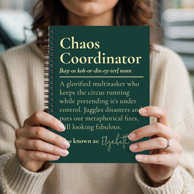 Custom Name Chaos Coordinator Journal for Teams (Custom Chaos Coordinator Notebook Gift for Boss, Custom Name Chaos Coordinator Journal for Teams)
