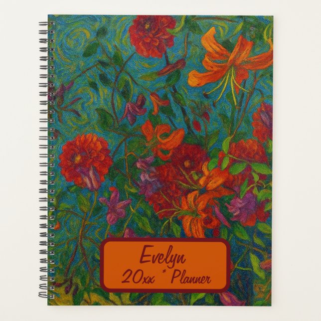 Custom Name  Floral Planner (Devant)