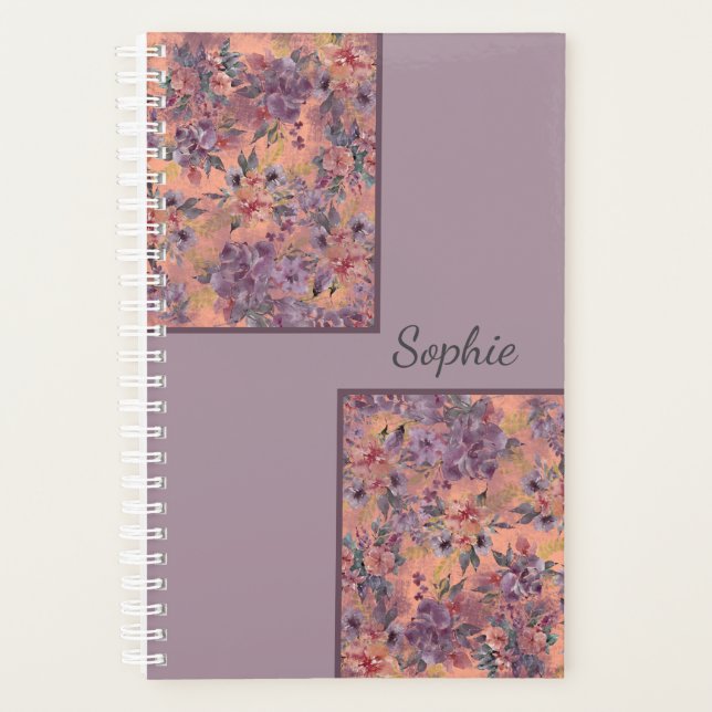 Custom Name Floral Planner Notebook (Devant)