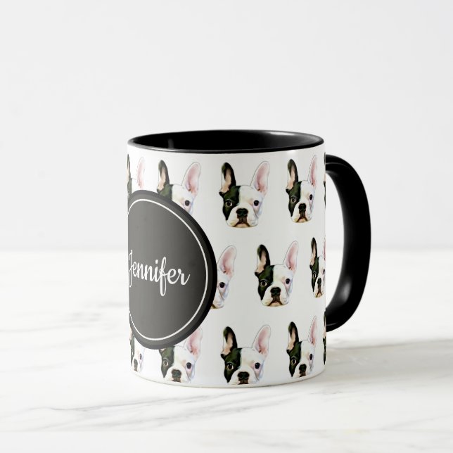 Custom Name French Bulldog Coffee Mug (Devant droit)