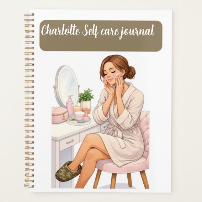 Custom name stylish Self care journal  (Devant)