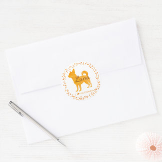 Custom Pastel orange chihuahua Silhouette sticker 