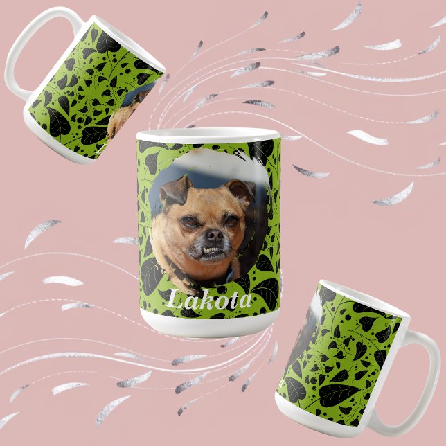 Custom Pet Parent Mug with Green & Black Plant  (Créateur téléchargé)