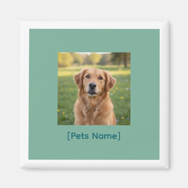 Custom Pet Photo Magnet | Personalized Name (Devant)
