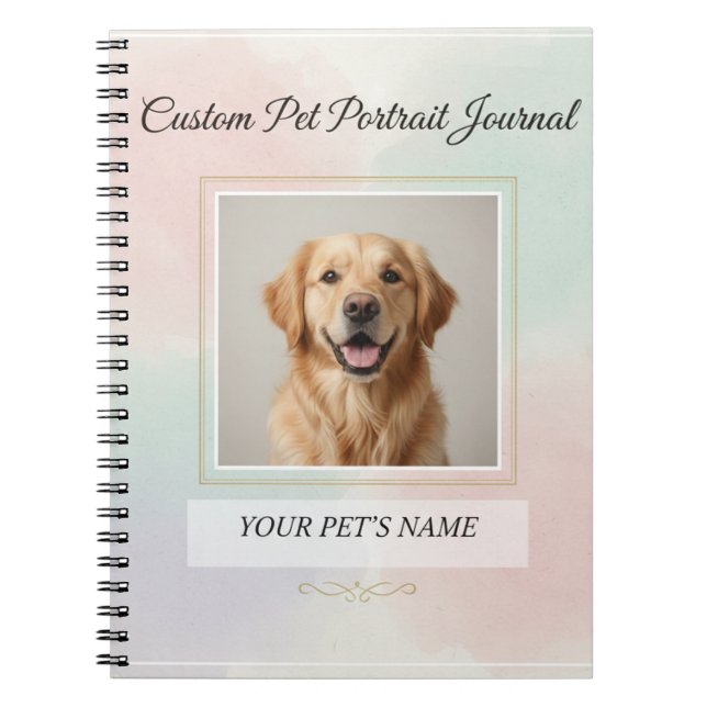 Custom Pet Portrait Journal – Personalized Noteboo (Devant)