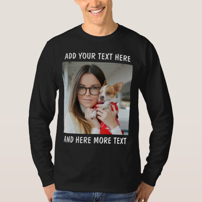 Custom Photo and Text Longsleeve T-Shirt (Devant)