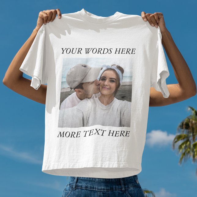 Custom Photo and Text T-Shirt (Créateur téléchargé)