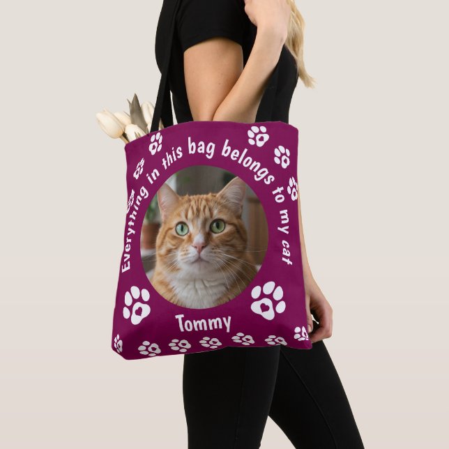 Custom Photo Cat Lover Tote Bag (De près)