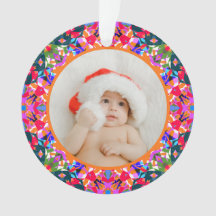 Custom Photo Merry Christmas Modern Colorful