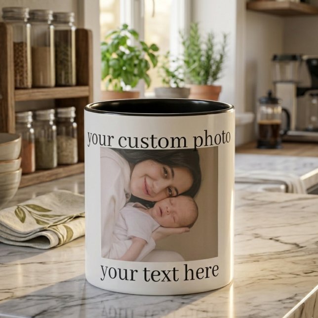 Custom Photo Mug Personalized Gift with Text (Créateur téléchargé)