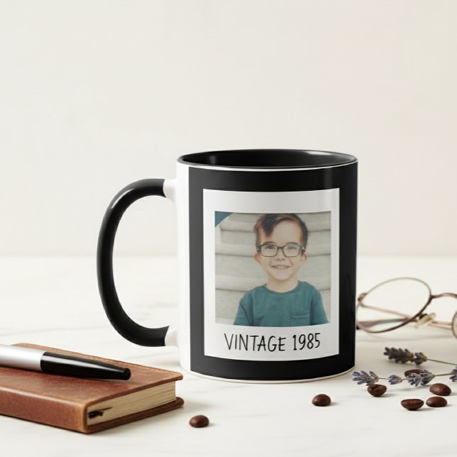 Custom Photo Mug Vintage Photo And Custom Year  (Créateur téléchargé)